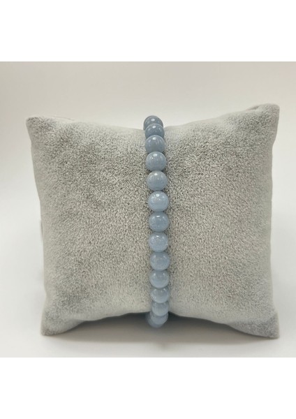 Sertifikalı Anjelit 6 mm Doğal Taş Bileklik modelleri