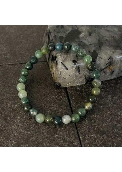 Sertifikalı Yosunlu Akik 6 mm Doğal Taş Bileklik fiyatları