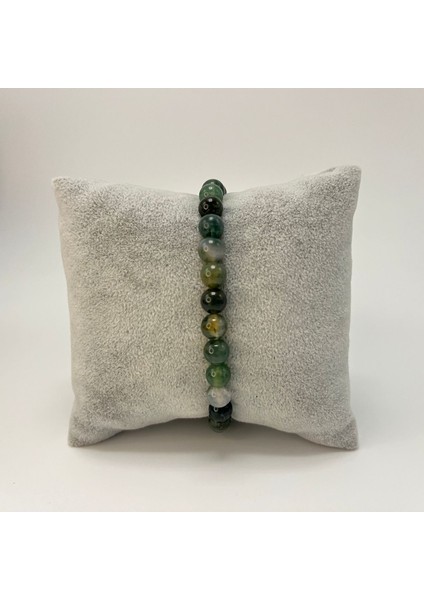 Sertifikalı Yosunlu Akik 6 mm Doğal Taş Bileklik modelleri