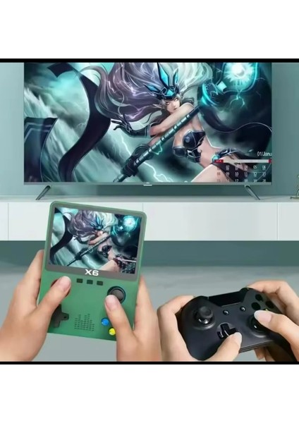 X6 Sub 3,5 Inç Hd Retro Mini Taşınabilir El Atari Klasik 10000 Oyun Konsolu Televizyon Atarisi modelleri