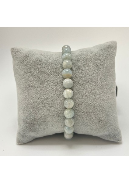 Sertifikalı Akuamarin 6 mm Doğal Taş Bileklik modelleri