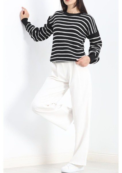 Bisiklet Yaka Çizgili Triko Siyahkemik - 11188.1577. fiyatları