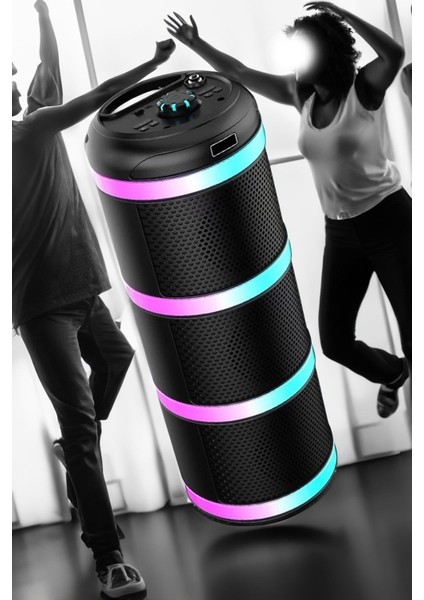 Partiler Için Kablosuz Bluetooth 5.0 Bağlantılı Kablosuz Hoparlör Güçlü Kaliteli Ses Uzun Süre Şarj