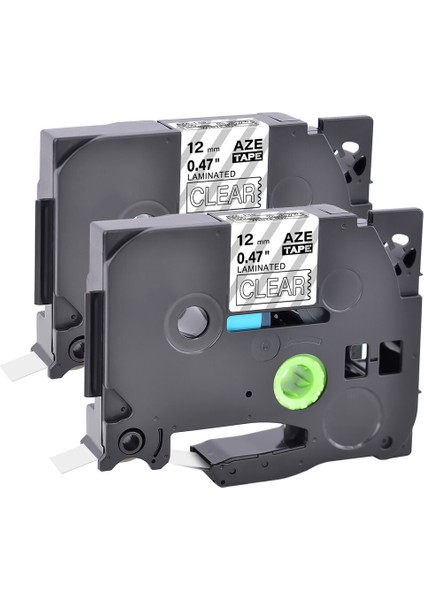 Brother Pt-H Yazıcı Için 2pk Beyaz Şeffaf Etiket Şeridi Tz Tze 135 TZE135 (Yurt Dışından)