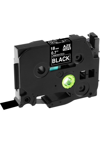 Siyah TZE-345 Üzerine Beyaz 18MM Etiket Şeridi Uyumlu Brother P-Touch Etiket Makinesi Tze TZ-241 Şeritleri (Yurt Dışından)
