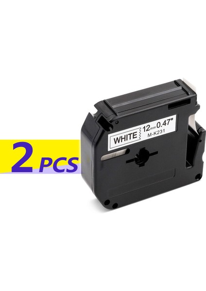 2pk MK231 Beyaz M-K231 MK231 Kardeş P-Touch M Şerit Siyah Üzerine Beyaz Pt-70 Için Değiştirme Lot (Yurt Dışından)