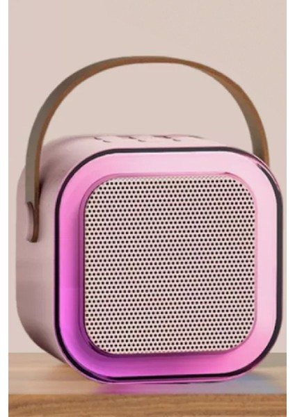 Karaoke Mikrofonlu Rgb Işıklı Küçük Portatif Rahat Taşınabilir Şarjlı Bluetooth Hoparlör Kablosuz