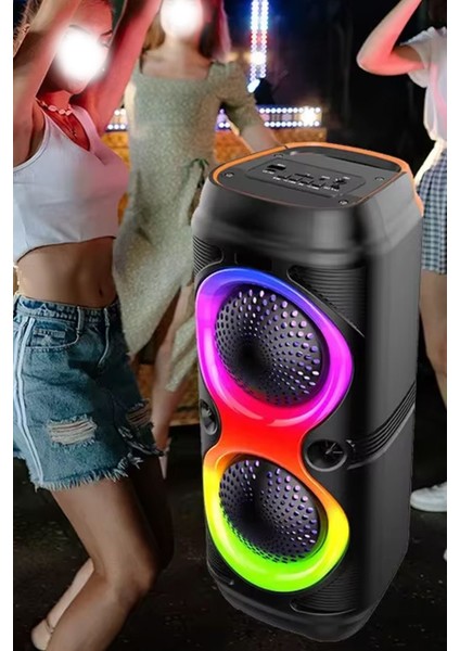 Çift Hoparlörlü Bluetooth 5.0 Bağlantılı Güçlü Ses Uzun Süre Şarj Süresi Kaliteli Ses Rgb Ledli