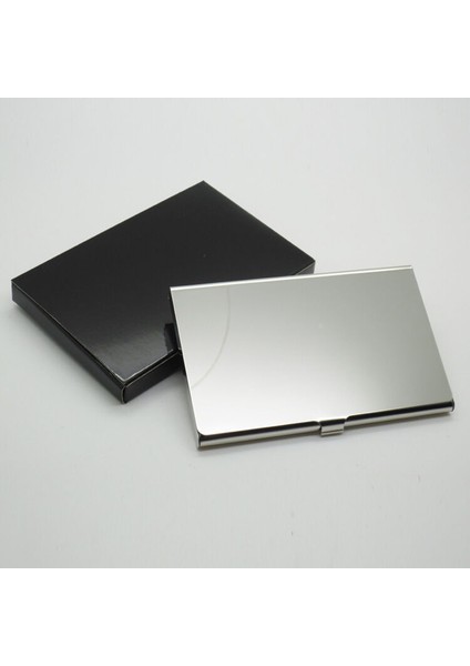 Gümüş Cep Paslanmaz Çelik ve Metal Iş Kartı Tutucu Kılıfı Kimlik Kredi Cüzdanı (Yurt Dışından)