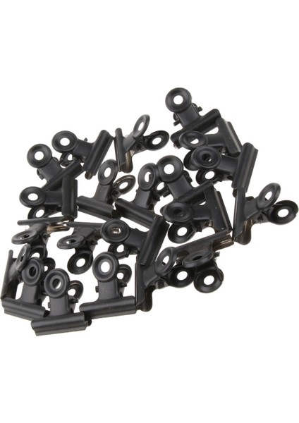 20 Adet Metal Kelepçe Mektup Tutucu Ofis Malzemeleri - Siyah (Yurt Dışından)