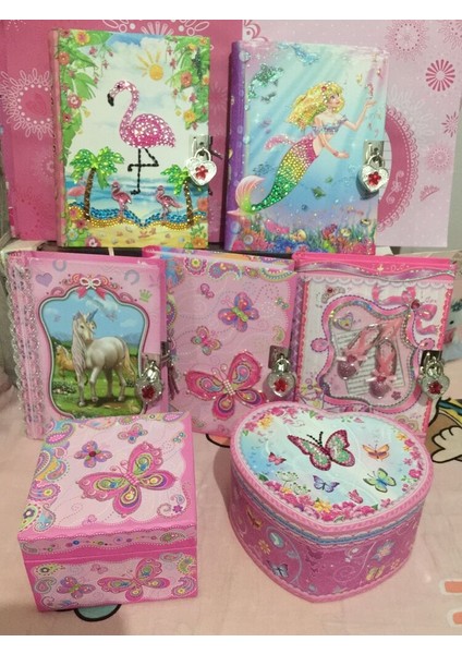 Kızlar Için Kilitli Günlük- Iki Anahtarlı 7 Balerin Pembe Çocuk Gizli Günlük (Yurt Dışından) modelleri