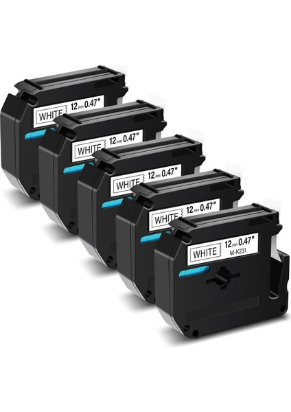 Brother P-Touch MK231 M-K231 PT65 PT-55BM 55S Için Siyah Beyaz Etiket Şeridi 5'li Paket (Yurt Dışından)
