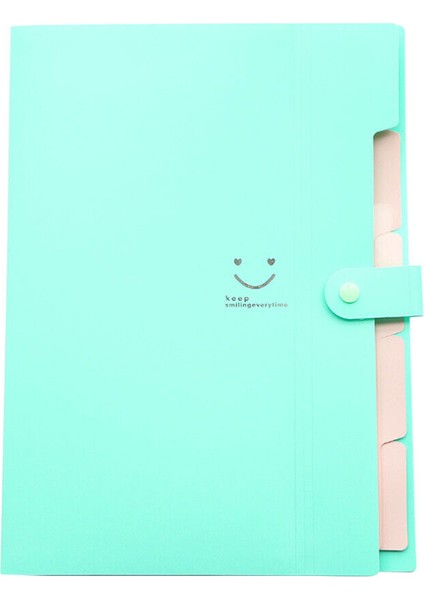 Mavi Akuamarin 5 Cep A4 Genişleyen Dosya Klasörleri Snap Kapanış Kağıt Belge Düzenleyici Ofis (Yurt Dışından)