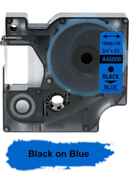 45806 Mavi Üzerine Siyah Stil 19 mm Dymo D1 Etiket Şeridi Label Manager Siyah Beyaz Uyumlu (Yurt Dışından)