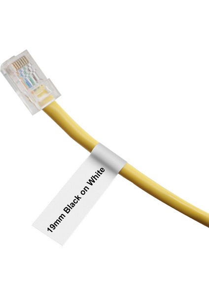 3 Adet Tarzı 18489 19 mm Beyaz Dymo Rhino Endüstriyel Esnek Naylon Etiket Şeridi mm ile Uyumlu (Yurt Dışından)