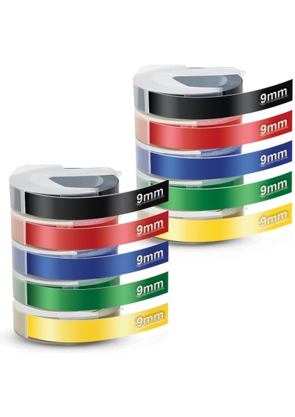 Dymo 3D Kabartmalı Etiket Makinesi Bantı Için 10 Rulo Renkli Etiket Bantları (Yurt Dışından)