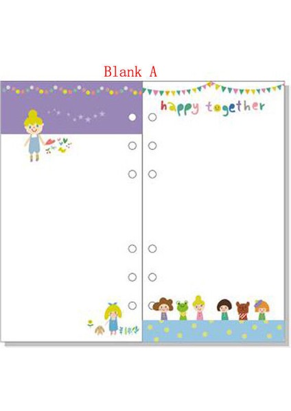 Boş A Stili A6 A5A6 Çizgi Film Renkli Planlayıcı Günlük Içi Dolgu Not Defteri Takvim Organizatörü (Yurt Dışından)