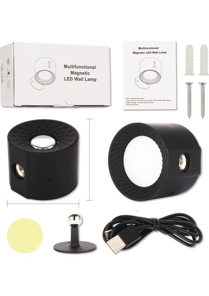Led Manyetik Lamba, 360 ° Dönen, 3 Renk Ayarı, Dokunmatik Kumanda, Usb Şarjlı, Kızılötesi Sensörlü, Duvar Montajlı - 1800Mah Pil (Yurt Dışından)