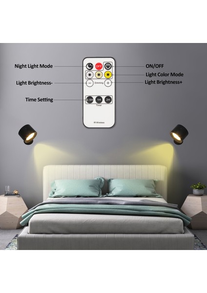 Led Manyetik Lamba, 360 ° Dönen, 3 Renk Ayarı, Dokunmatik Kumanda, Usb Şarjlı, Kızılötesi Sensörlü, Duvar Montajlı - 1800Mah Pil (Yurt Dışından)