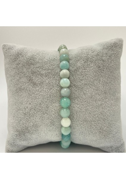 Sertifikalı Amazonit 6 mm Doğal Taş Bileklik modelleri