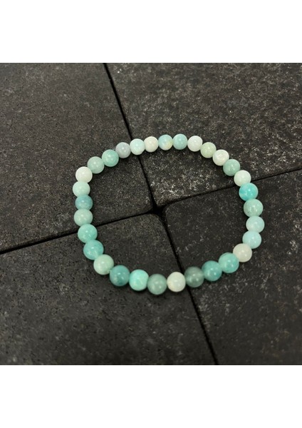 Sertifikalı Amazonit 6 mm Doğal Taş Bileklik indirimleri