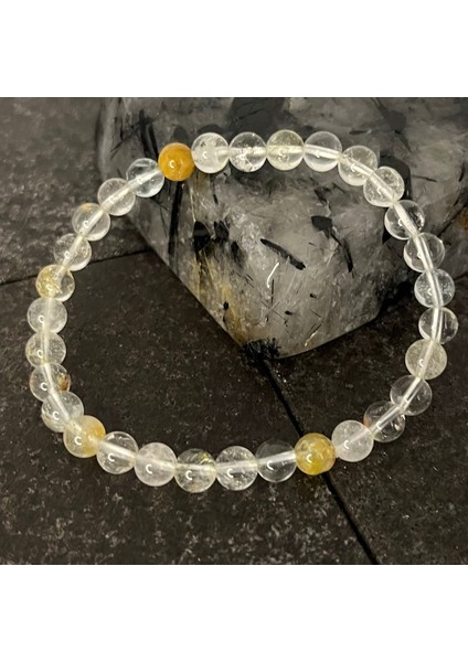 Sertifikalı Beyaz Topaz 6 mm Doğal Taş Bileklik