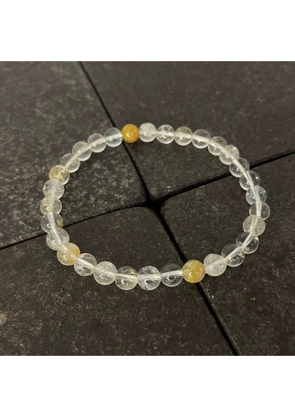 Sertifikalı Beyaz Topaz 6 mm Doğal Taş Bileklik fiyatları