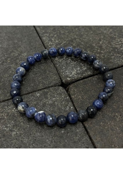 Sertifikalı Sodalit 6 mm Doğal Taş Bileklik fiyatları