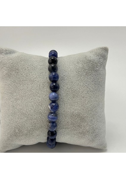 Sertifikalı Sodalit 6 mm Doğal Taş Bileklik modelleri