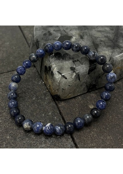 Sertifikalı Sodalit 6 mm Doğal Taş Bileklik indirimleri