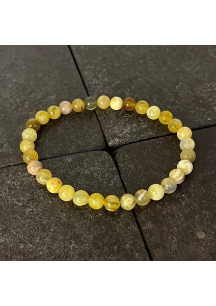 Sertifikalı Sarı Opal 6 mm Doğal Taş Bileklik indirimleri