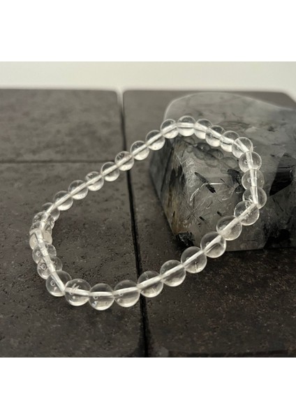 Sertifikalı Kristal Kuvars 6 mm Doğal Taş Bileklik