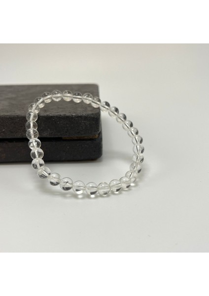 Sertifikalı Kristal Kuvars 6 mm Doğal Taş Bileklik modelleri
