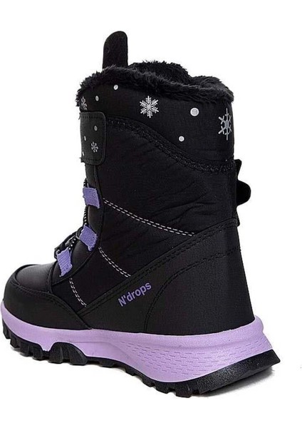 Suya Soğuğa Aşınmaya Dayanıklı, Kürklü, Ortopedik Taban Cırtlı Kız Çocuk Kar Botu -Siyah Lila modelleri