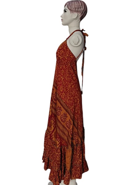 Yazlık Elbise, Bohem Elbise, Vintage Elbise, Askılı Elbise, Sırtı Açık Elbise