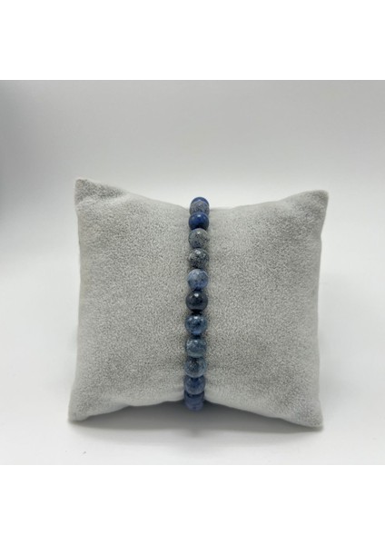 Sertifikalı Dumortierit 6 mm Doğal Taş Bileklik modelleri