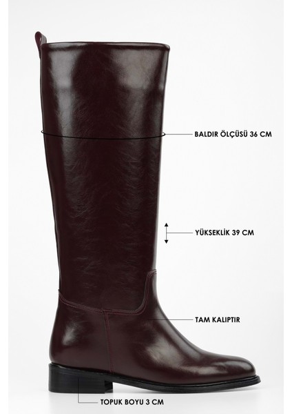 Kadın Lace Bordo Cilt Binici Çizme fiyatları