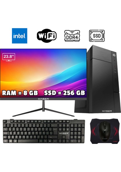 XSR1001 I5 7400 8gb Ram 256GB SSD 23.8" Monitör Masaüstü Ofis Bilgisayarı