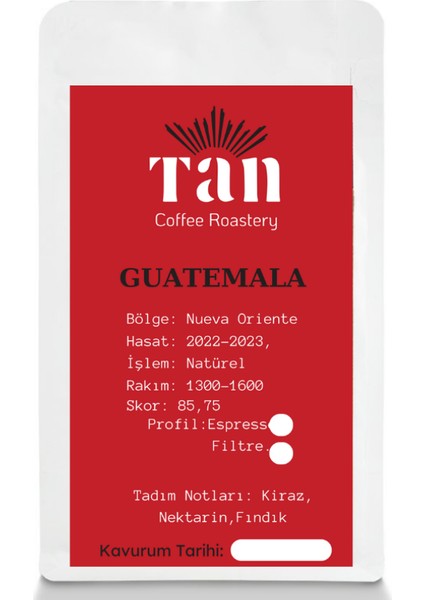 Tan Coffee Roastery Guatemala Çekirdek Kahve