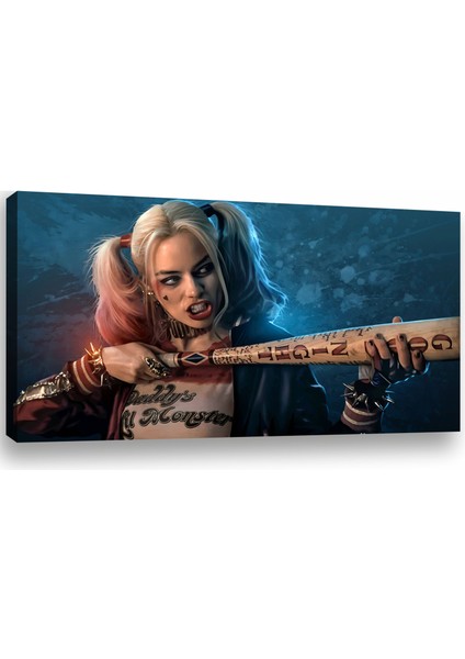 Harley Quinn Modern Art, Dekoratif Premium Kanvas Tablo