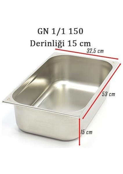 Gn 1/1 150 - 15 cm Gastronom Küvet (53 x 32.5cm) 21 Lt