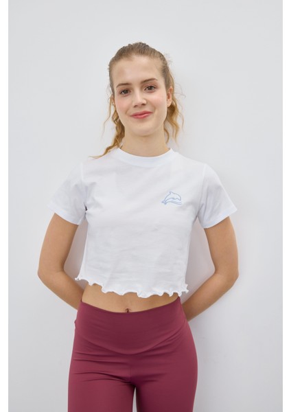 Kadın Yunus Baskılı Kısa Kollu T-Shirt fiyatları