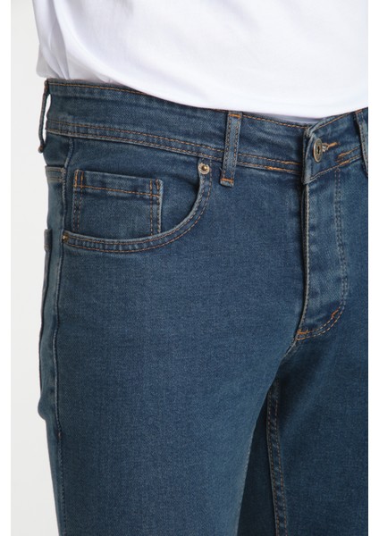 Erkek Mavi-Kahve Düz Skinny Fit Jeans fırsatları