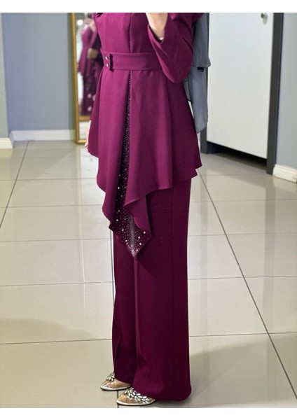 CLİO YAKA TAŞLI PANTALON CEKET TAKIM