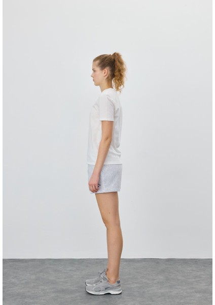 Kadın Ekru Renk Basic T-Shirt