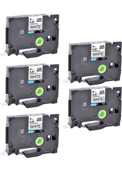5pk TZ221 TZE221 Siyah Üzeri Beyaz Etiket Bant 9mm Brother P-Touch PT-E100 Için (Yurt Dışından)