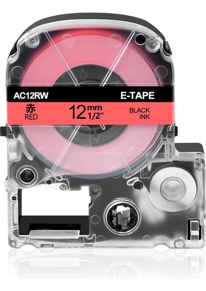 Kırmızı 12MM Siyah Epson Lk Labelworks King Jim Teprapro K-Sun Labelshop Bant Etiket Uyumu (Yurt Dışından)