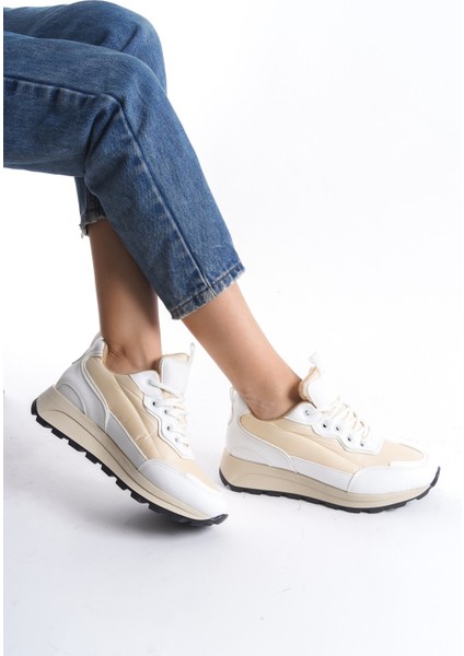 Sersp Beyaz Krem Sneaker Hafif Günlük Spor Ayakkabı modelleri