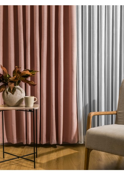 Sık Pileli Flex Keten Kumaştan Fon Perde 1x3 V18530 Tek Kanat