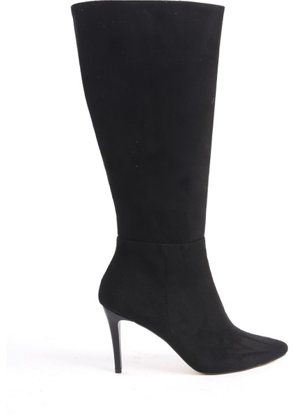 Ilibri Siyah Süet Ince Topuklu Klasik Çizme fırsatları